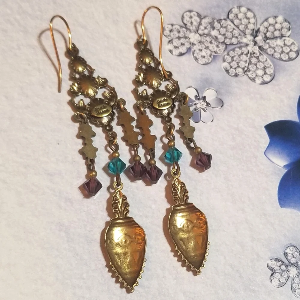 Vintage Sadie Green Shoulder Brusher Earrings